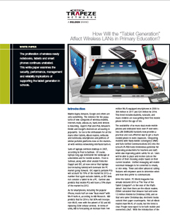 White paper about the Tablet Generation in K-12 schools for Trapeze Networks