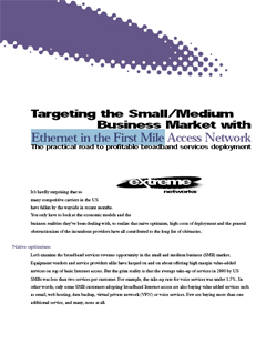 White paper about Ethernet in the First Mile for Extreme Networks